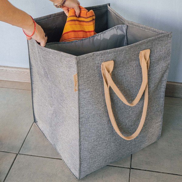 Coș de rufe gri din material textil 71 l Laundry Hub Tweed duplo – Rolser-image-2