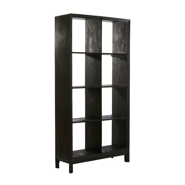 Bibliotecă neagră din lemn  95x190 cm Sondrio – Light & Living-image-1