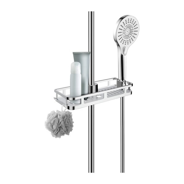 Raft pentru baie argintiu lucios autoadeziv din plastic Libertà – Wenko-image-3