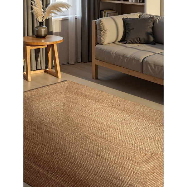 Covor în culoare naturală reversibil, țesut manual din iută 160x230 cm Sharmila Natural Brown – Hanse Home-image-1