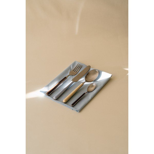 Tacâmuri albastru-deschis/argintii din oțel inoxidabil 4 buc. pentru 1 persoană Noli – noo.ma-image-1