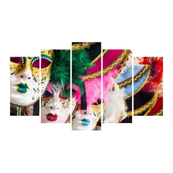 Tablou din mai multe piese pe pânză Carneval Mask