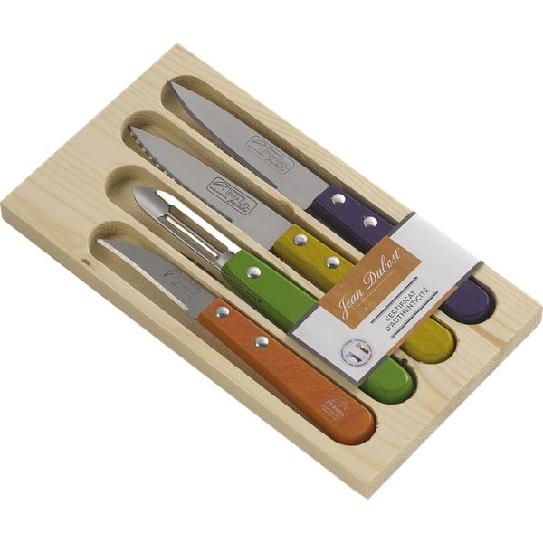 Set de 4 cuțite pentru bucătărie pentru curățat legume / fructe Jean Dubost t Rainbow