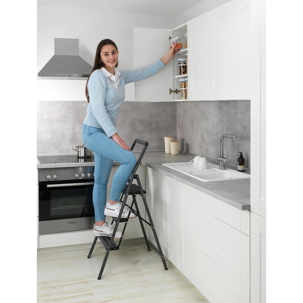 Scară Wenko Compact, înălțime 114,5 cm, gri-image-1