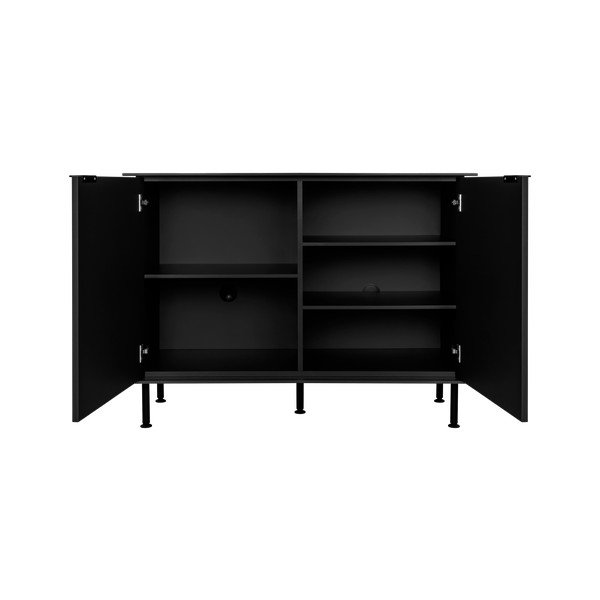 Comodă neagră cu orificiu pentru cabluri 120x88x50 cm Suumo – noo.ma-image-3