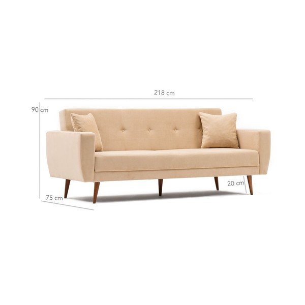 Canapea extensibilă Vivalde, crem-image-1