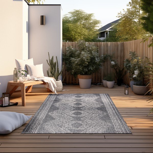 Covor de exterior gri/crem 80x150 cm Gemini – Elle Decoration-image-3