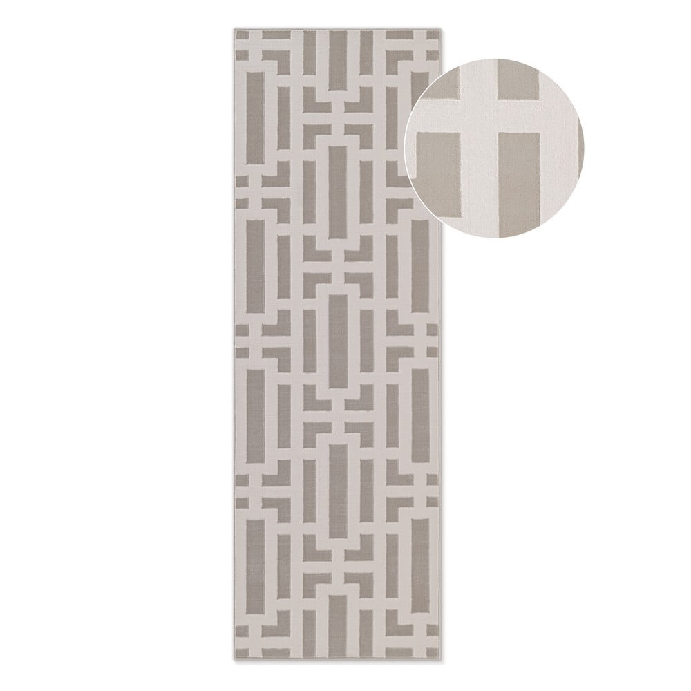 Covor tip traversă gri/crem 80x240 cm Perles Onyx – Elle Decoration