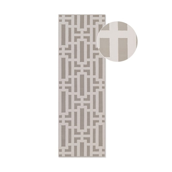 Covor tip traversă gri/crem 80x240 cm Perles Onyx – Elle Decoration