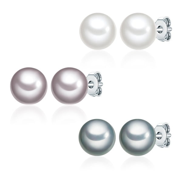 Set 3 perechi de cercei cu perle Perldesse Muschel, ⌀ 0,8