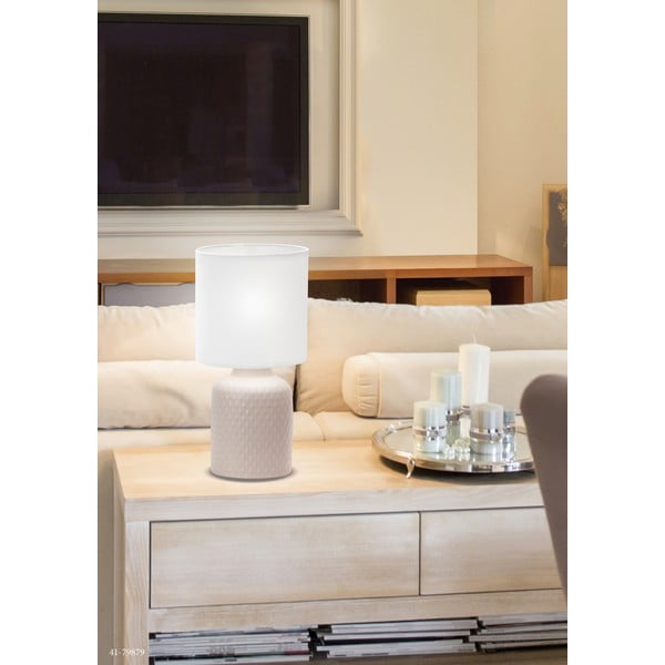 Veioză bej cu abajur textil (înălțime 32 cm) Iner – Candellux Lighting-image-1