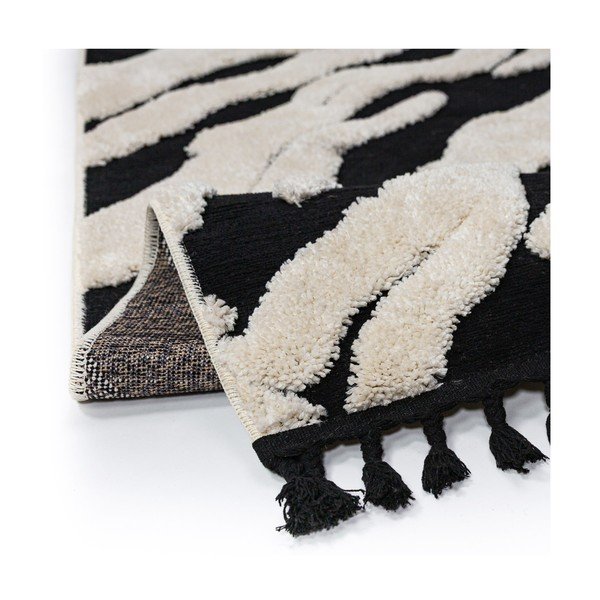Covor alb-negru 200x300 cm Esra Zebra – Flair Rugs-image-4