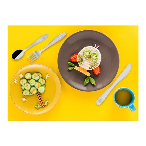 Tacâmuri pentru copii argintiu din oțel inoxidabil 3 buc. – Orion-image-1