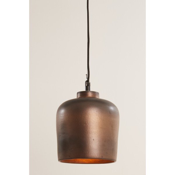 Lustră în culoarea bronzului cu abajur din ceramică ø 22,5 cm Dena – Light & Living-image-1