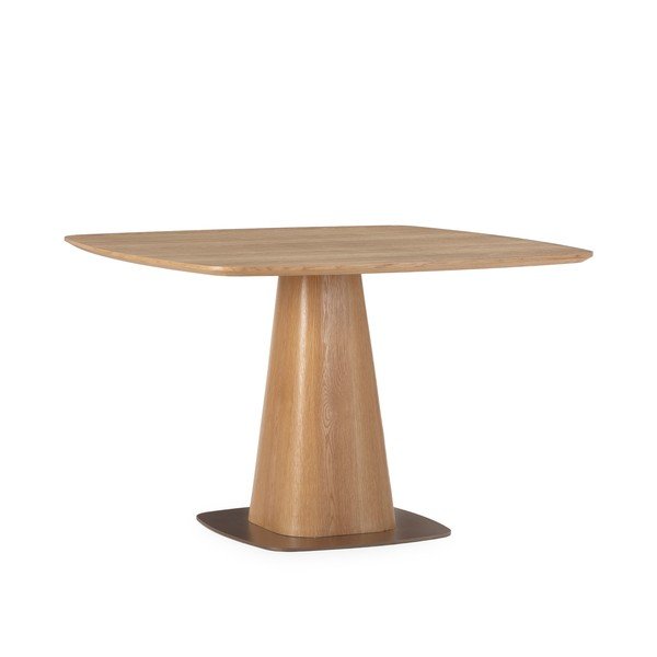 Masă de dining cu aspect de lemn de stejar 120x120 cm Etel – MOME