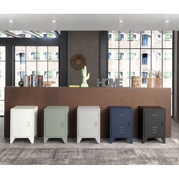 Noptieră albă din metal Bronxx - Vipack-image-2