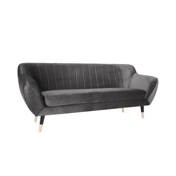 Canapea Mazzini Sofas BENITO cu picioare negre, gri, 188 cm-image-2