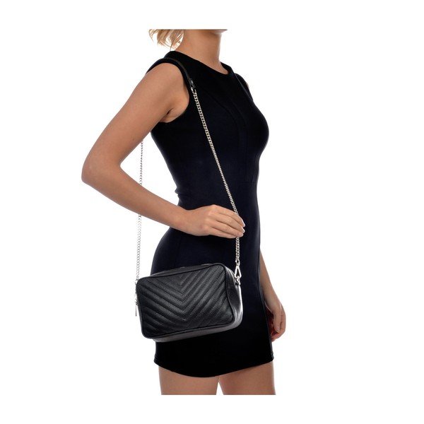 Geantă din piele Isabella Rhea Rose, negru-image-3
