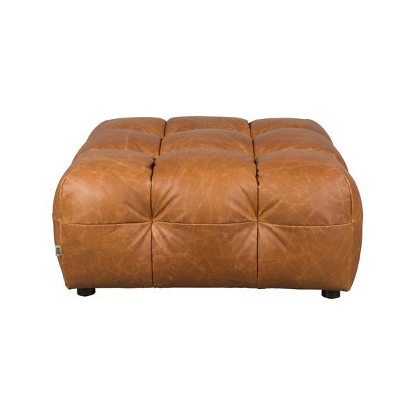 Taburet modular maro coniac cu tapițerie din piele Hackman – Dutchbone