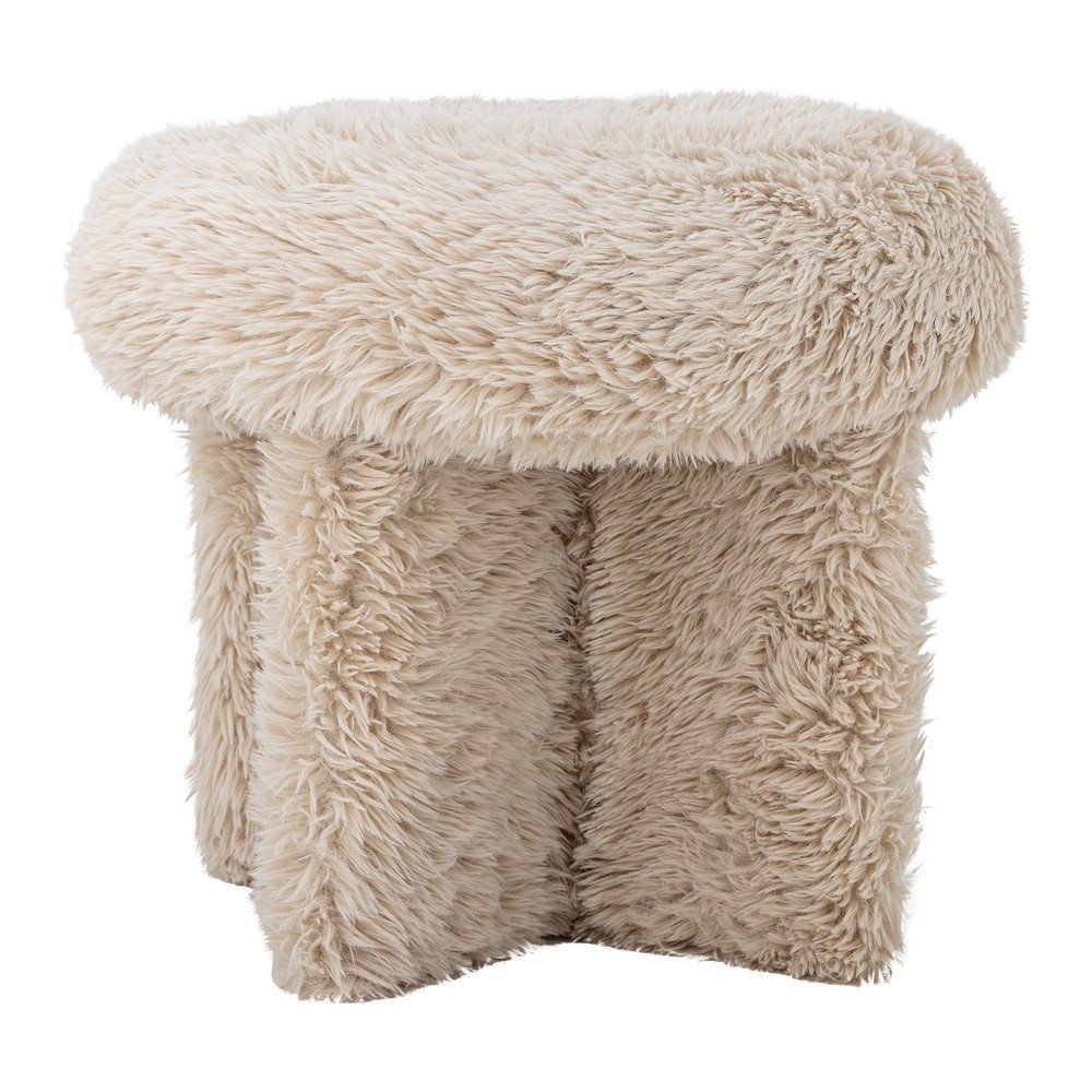 Puf bej cu tapițerie din blană artificială Frikka – Bloomingville