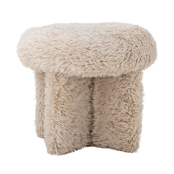 Puf bej cu tapițerie din blană artificială Frikka – Bloomingville