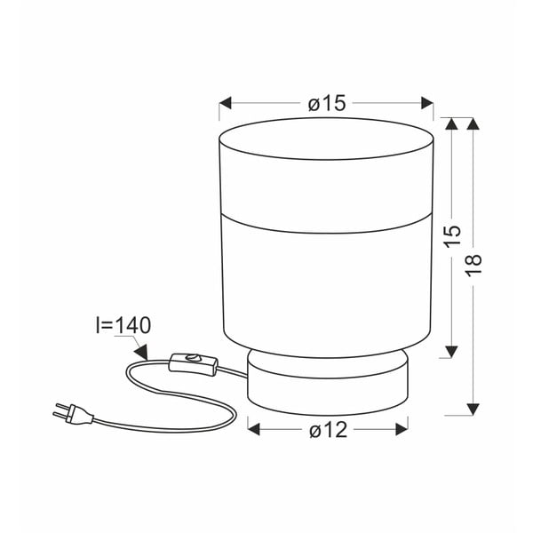 Veioză neagră cu abajur textil (înălțime 18 cm) Porto – Candellux Lighting-image-2