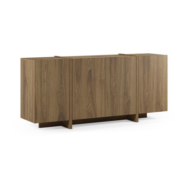 Comodă în culoare naturală cu aspect de lemn de stejar 180x79x40 cm Volia – Marckeric