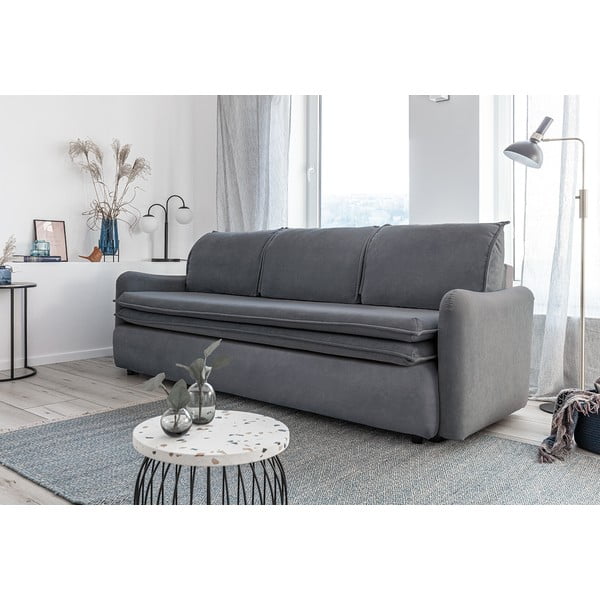 Canapea extensibilă din catifea Miuform Tender Eddie, gri-image-4