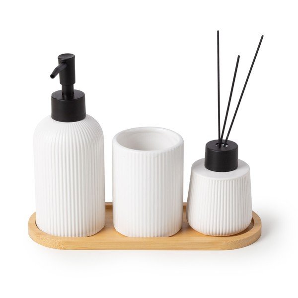 Set de accesorii de baie alb din ceramică – Compactor-image-1