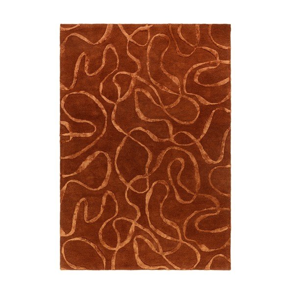 Covor cărămiziu țesut manual din amestesc de lână 200x290 cm Varri – MADE