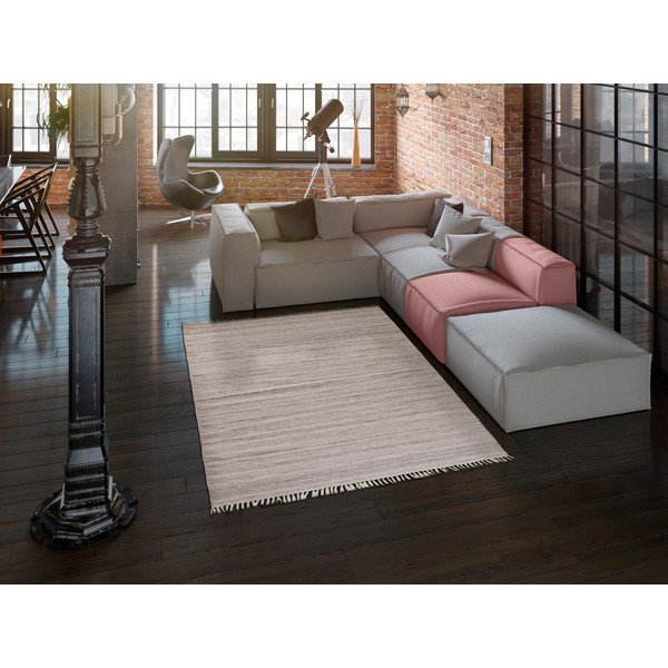 Covor de exterior din plastic reciclat Universal Liso, 160 x 230 cm, bej-image-1