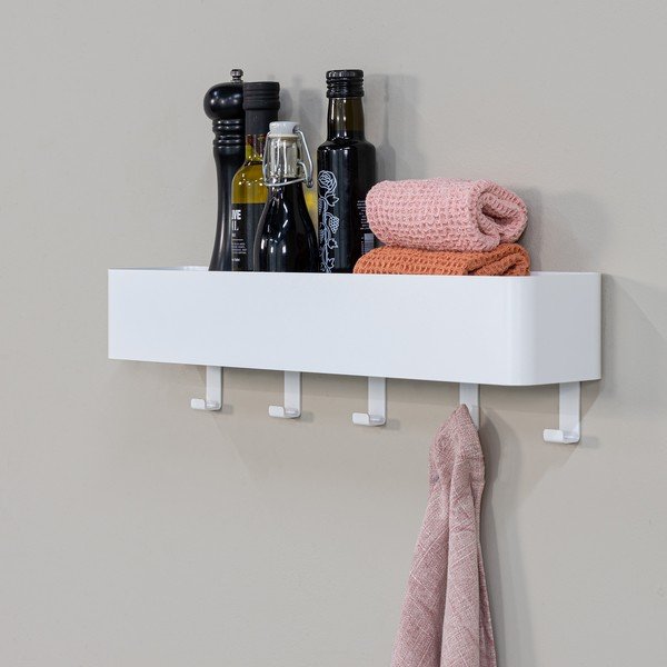 Raft pentru baie alb de montat pe perete din oțel Multi – Spinder Design-image-1