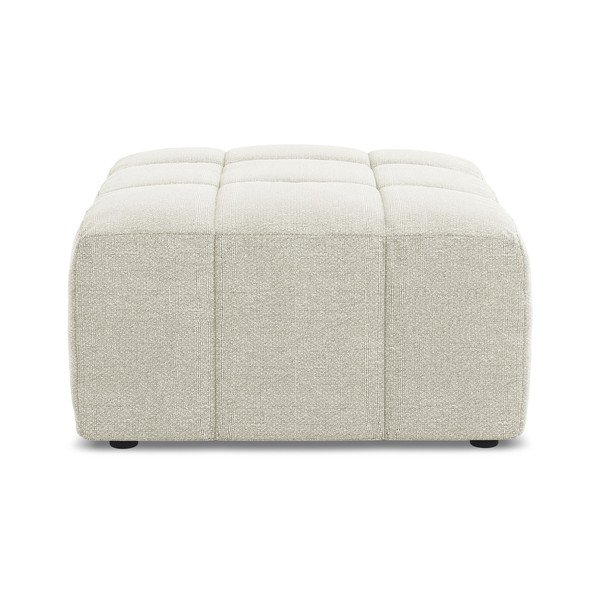 Taburet bej cu tapițerie din țesătură bouclé Aloha – Makamii