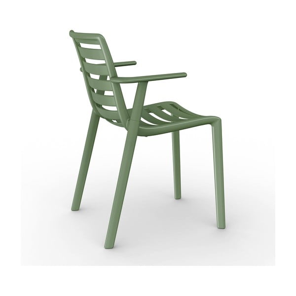 Set 2 scaune de grădină cu cotierei Resol Slatkat, verde măsliniu