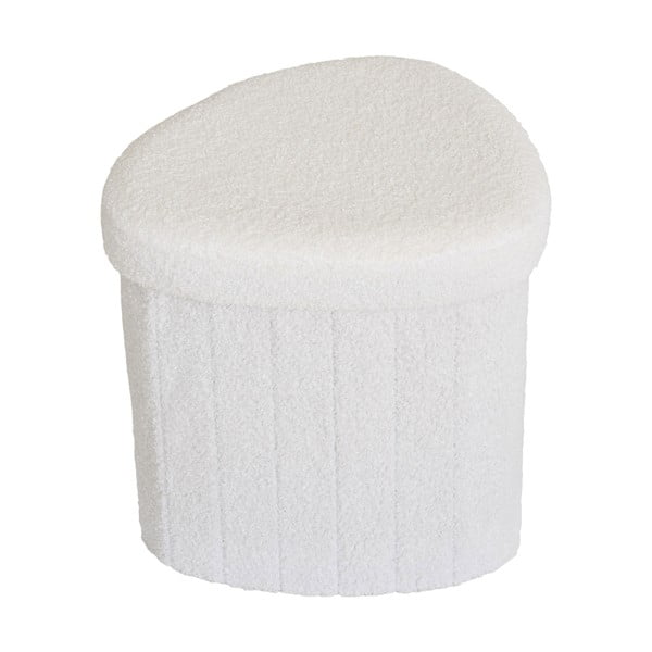 Taburet alb cu tapițerie din țesătură bouclé Medford – House Nordic-image-4