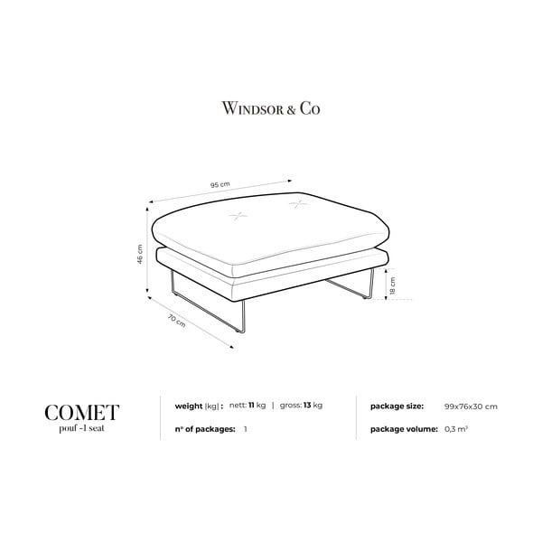Taburet Windsor & Co Sofas Comet, albastru închis-image-4