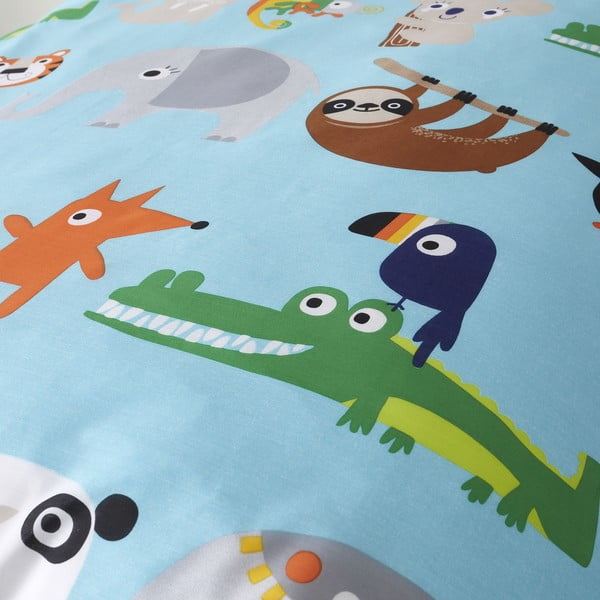 Lenjerie de pat pentru copii Catherine Lansfield Animal Adventure, 135 x 200 cm-image-3