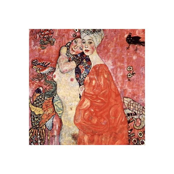 Reproducere tablou Gustav Klimt - Girlfriends or Two Women Friends, 40 x 40 cm