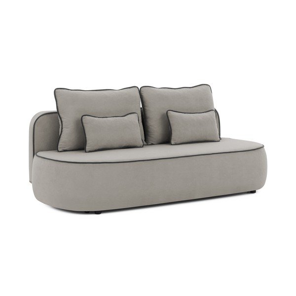 Canapea neagră/gri extensibilă/cu spațiu de depozitare cu tapițerie din catifea 210 cm Saga – Ropez