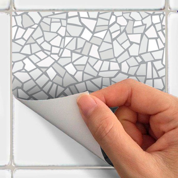 Set 24 autocolante de perete Ambiance Cement Tile Stickers Terrazzo Waldo, 15 x 15 cm-image-1