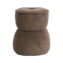 Taburet maro cu tapițerie din stofă bouclé Leyla – Light & Living