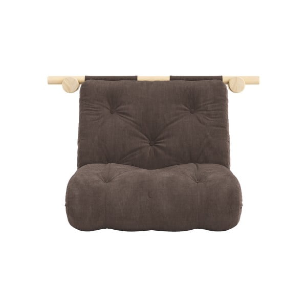 Fotoliu maro închis cu tapițerie din catifea reiată Hooked – Karup Design-image-3