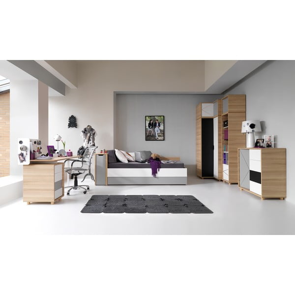 Dulap pentru pat cu uși gri Vox Evolve-image-2