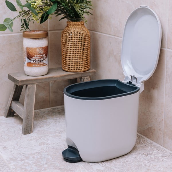 Coș de gunoi alb cu pedală din plastic 3,5 l – Addis-image-2