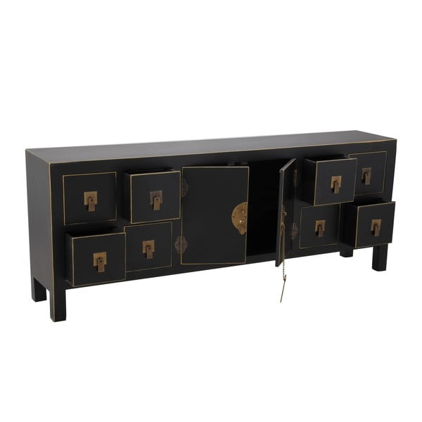 Comodă neagră joasă 130x50,5 cm Oriente – Ixia-image-1