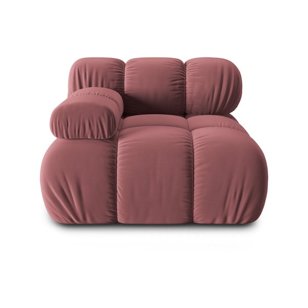 Modul pentru canapea roz cu tapițerie din catifea (colț stânga) Bellis – Micadoni Home