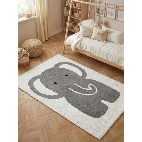 Covor pentru copii gri/crem lavabil/țesut manual din bumbac 140x200 cm Snuggle Emil – Hanse Home-image-1
