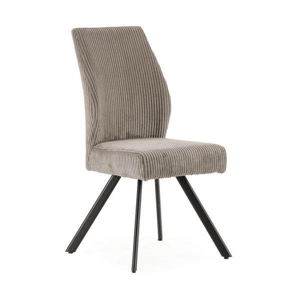 Scaune de dining gri-deschis 2 buc. din catifea reiată Anibal – Marckeric