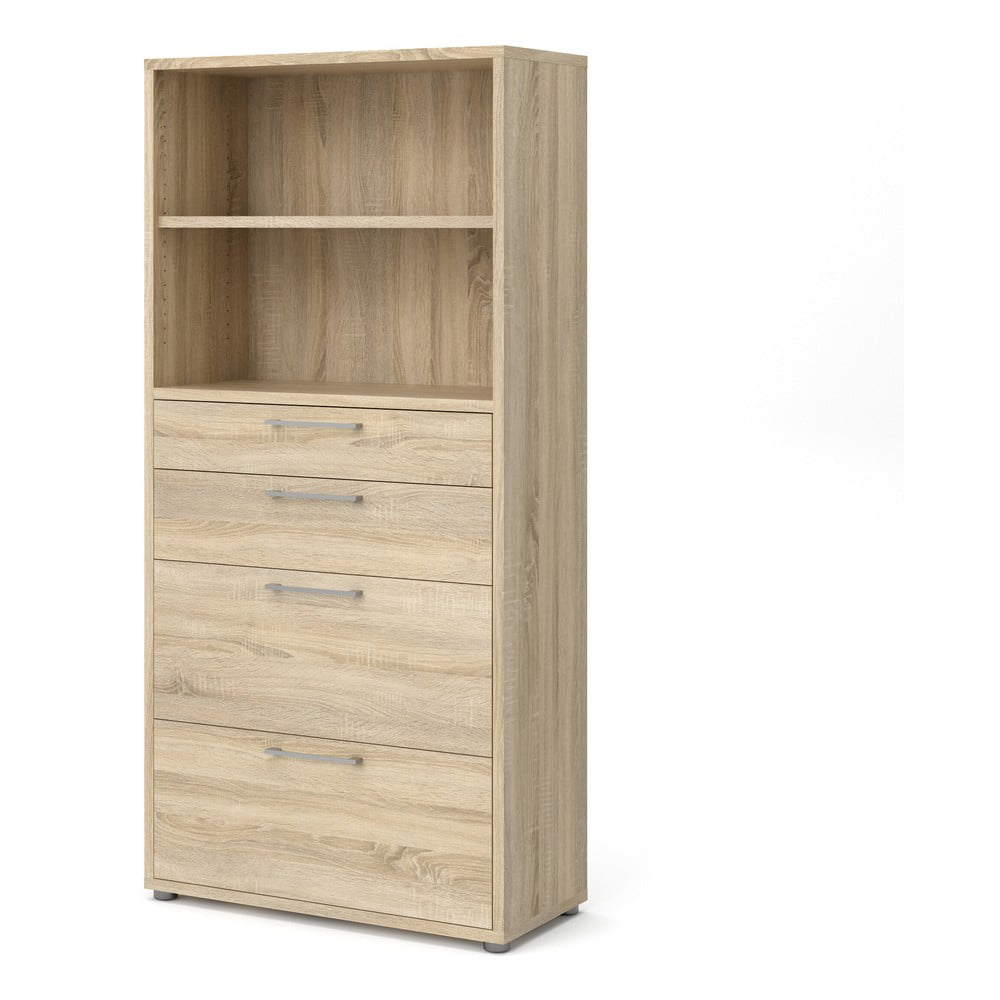 Bibliotecă modulară cu aspect de lemn de stejar 89x189 cm Prima – Tvilum