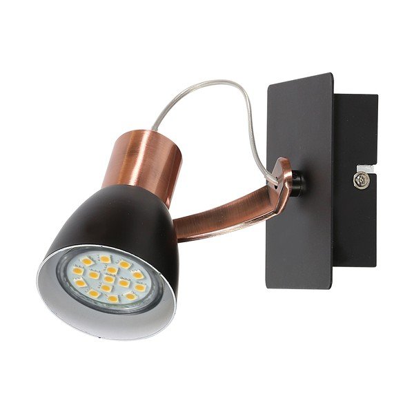 Aplică de perete neagră/arămie Markus – Candellux Lighting